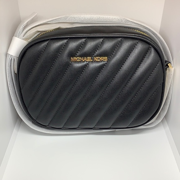 Michael Kors Handbags - Michael Kors Small Oval Camera Crossbody Black Bag